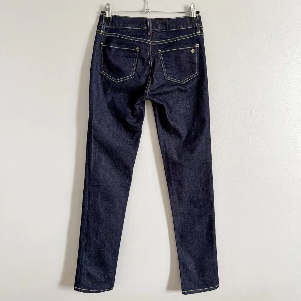 Kate Spade Dark Blue Play Hooky Skinny Jeans Size 24